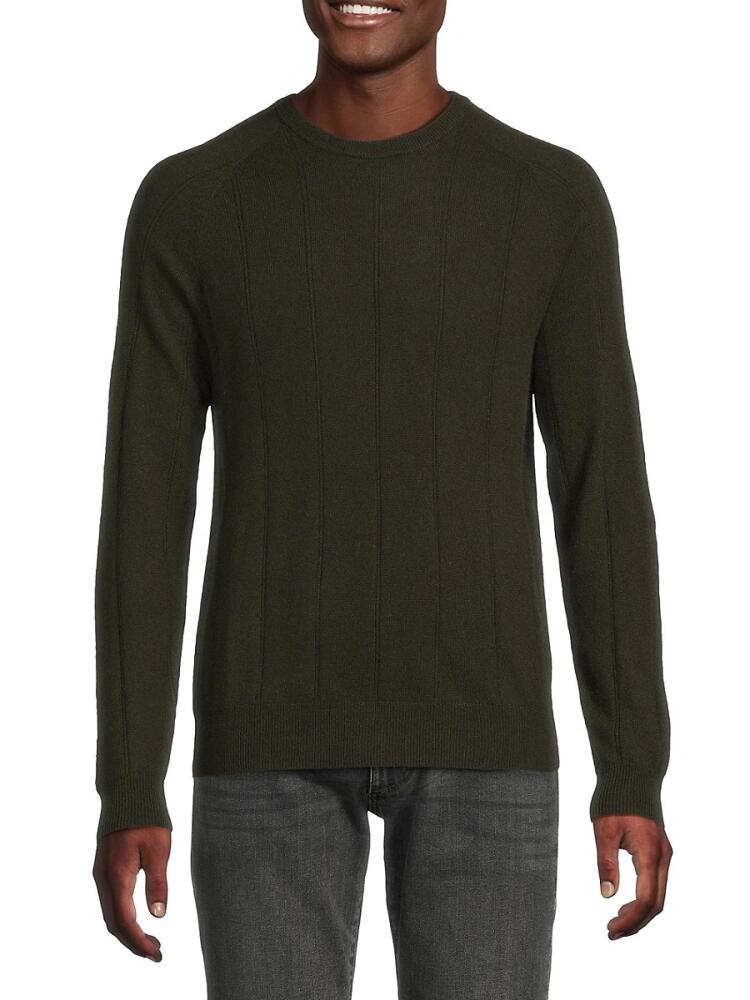 Amicale Men's Textured Striped Cashmere Sweater - Olive Cover