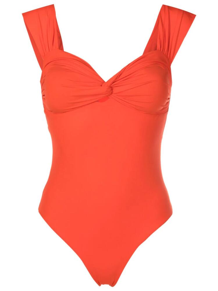 Clube Bossa Margareta twist-detail swimsuit - Orange Cover