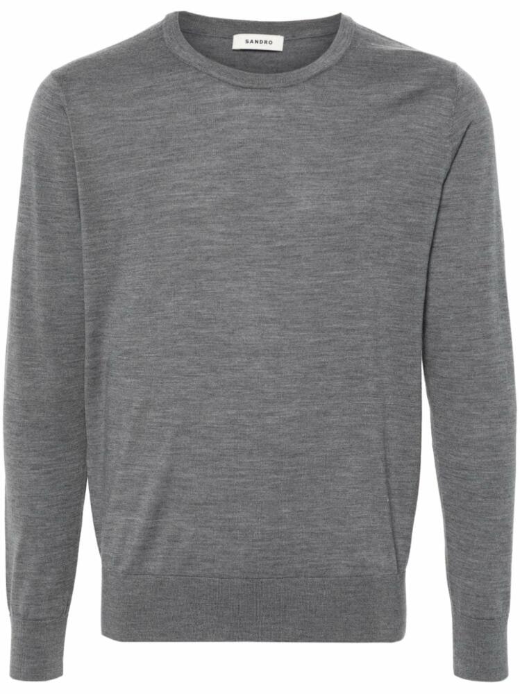 SANDRO mélange-effect fine-knit jumper - Grey Cover