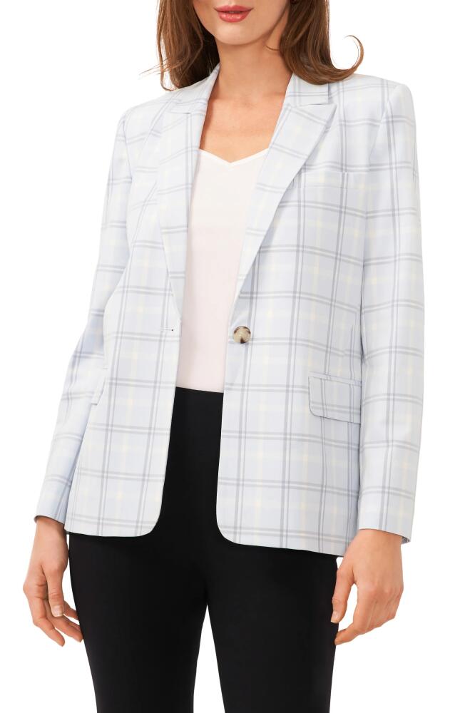 halogen(r) Plaid Single Button Jacket in Skywriting Blue Cover