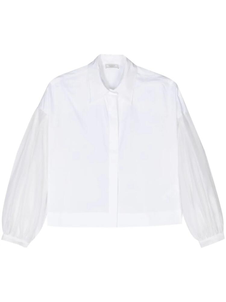 Peserico contrasting-sleeves cotton-blend shirt - White Cover