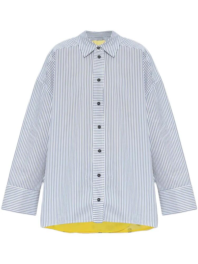 MUNTHE mix-print cotton shirt - Blue Cover