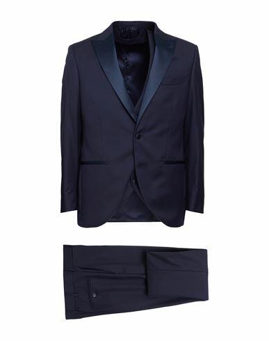 Luigi Bianchi Mantova Man Suit Midnight blue Super 110s Wool Cover