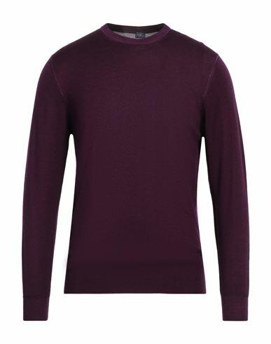 Fedeli Man Sweater Dark purple Merino Wool Cover