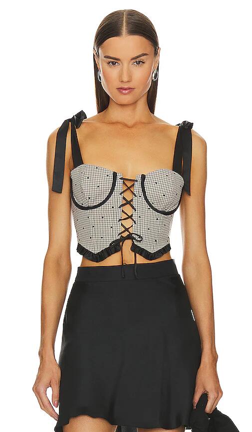 MAJORELLE Lyla Bustier Top in Grey Cover