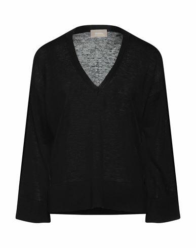 Drumohr Woman Sweater Black Silk, Linen Cover