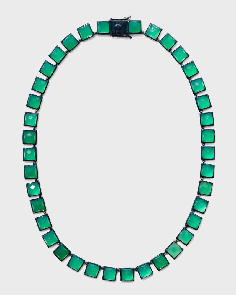 NAKARD Large Tile Riviere Necklace in Green Onyx Cover