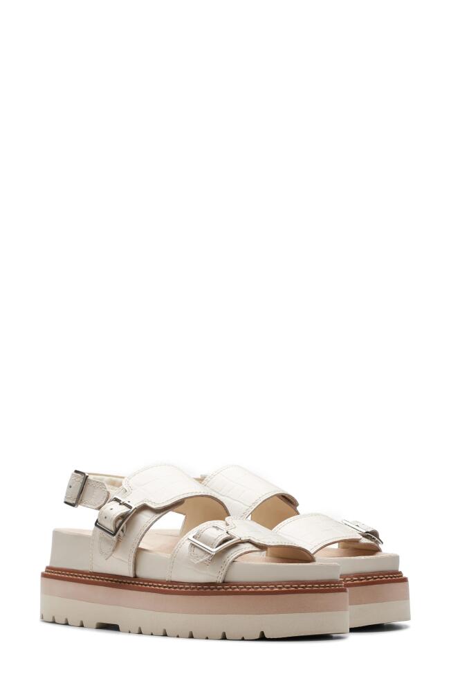 Clarks(r) Orianna Glide Platform Slingback Sandal in Cream Interest Cover