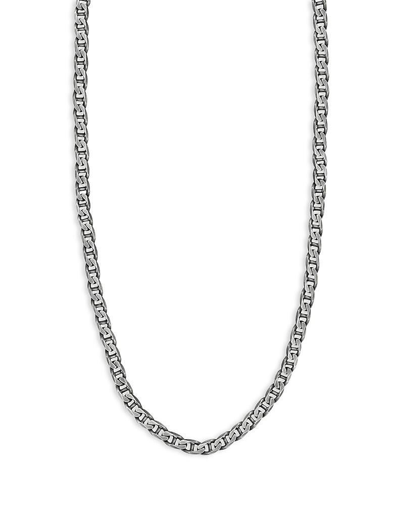 Milanesi And Co Men's Sterling Silver Oxidized Mariner Link Chain Necklace, 20 Cover