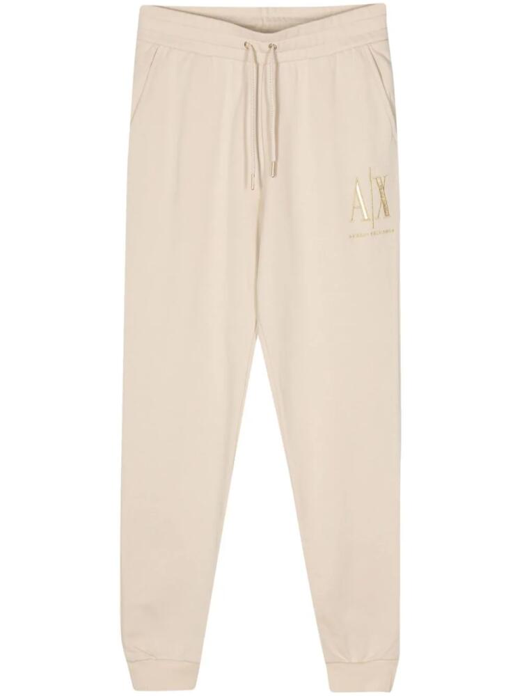 Armani Exchange tapered cotton track pants - Neutrals Cover