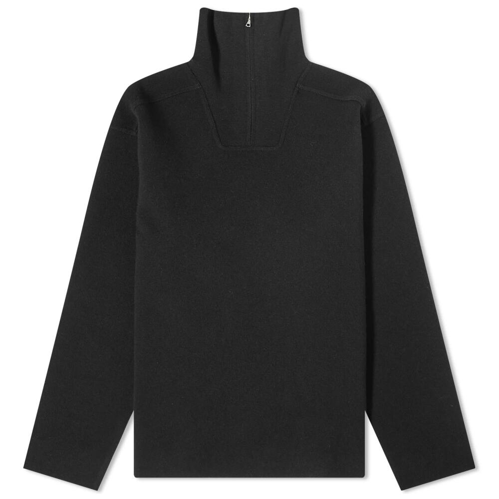 Auralee Men's Heavy Milano Quarter Zip in Black Cover