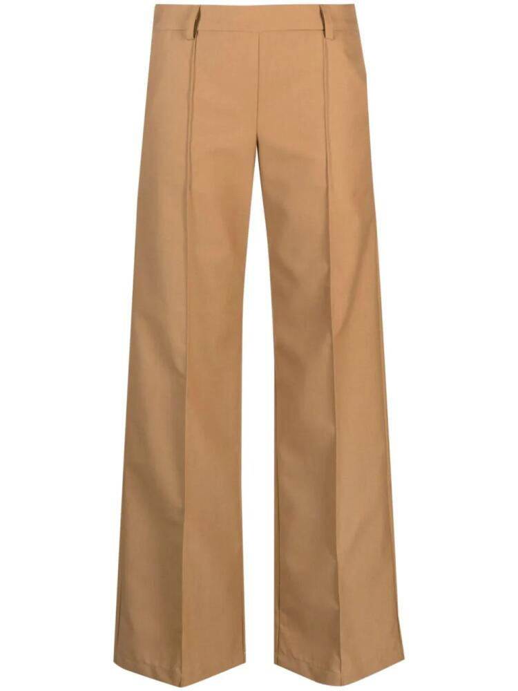 Société Anonyme logo-embroidered straight-leg trousers - Neutrals Cover