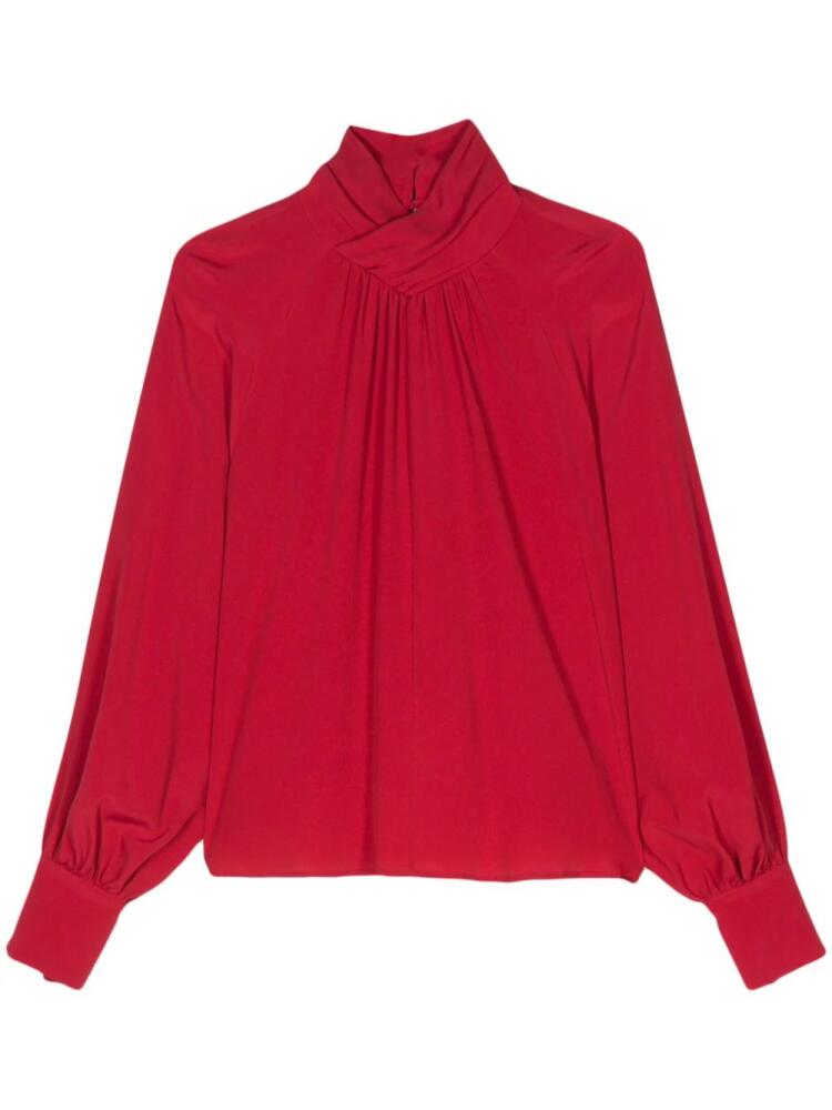 Federica Tosi draped high neck blouse - Red Cover