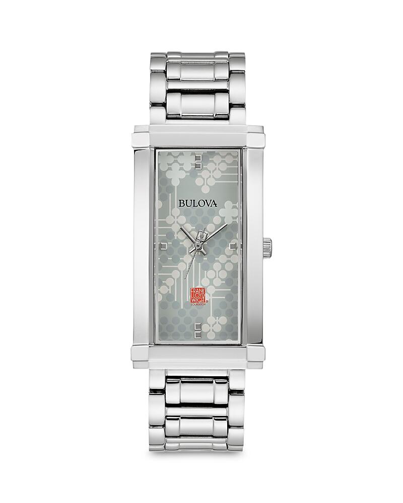 Bulova Frank Lloyd Wright Pattern #106 Watch, 24.6mm x 45mm Cover