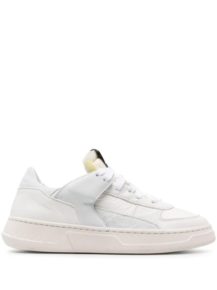 RUN OF tonal leather sneakers - White Cover