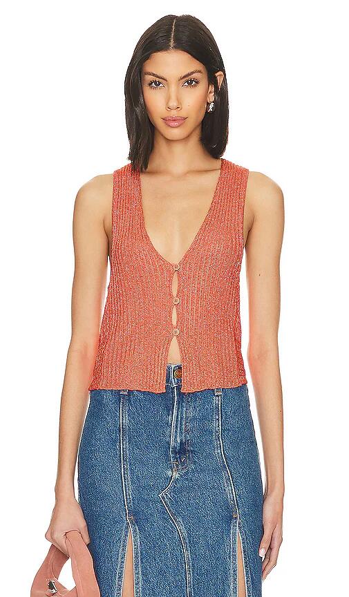 Free People Seascape Vest in Orange Cover