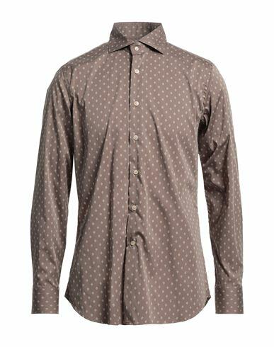 Caliban Man Shirt Khaki Size 15 ¾ Cotton, Polyamide, Elastane Cover