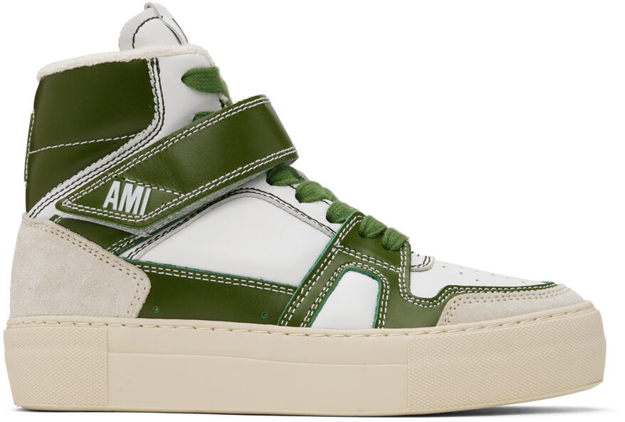 AMI Paris White & Green Ami de Cœur Arcade Sneakers Cover