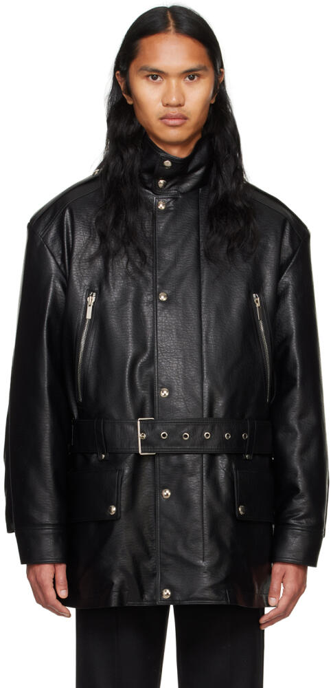 System Black Safari Faux-Leather Jacket Cover