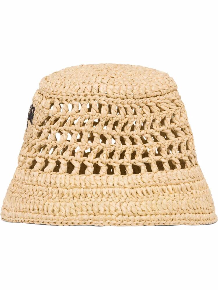 Prada raffia bucket hat - Neutrals Cover