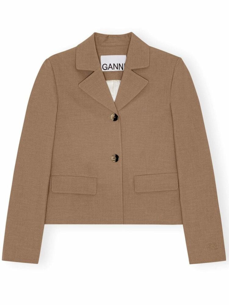 GANNI single-breasted blazer - Neutrals Cover