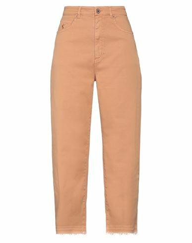 Avantgar Denim By European Culture Woman Pants Camel Cotton, Polyester, Elastane Cover