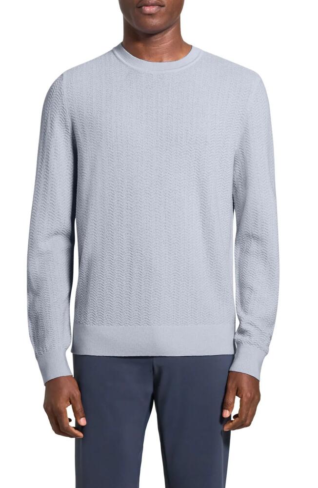 Theory Novo Merino Wool Blend Crewneck Sweater in Ice Cover