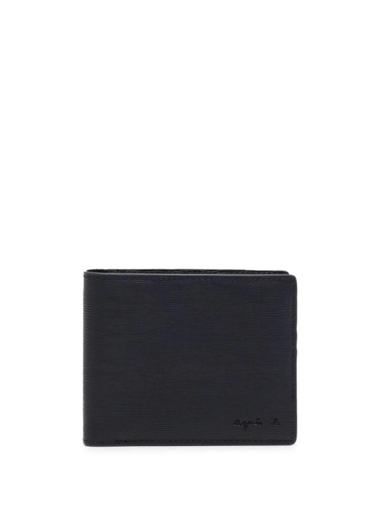 agnès b. folded grained-leather wallet - Black Cover