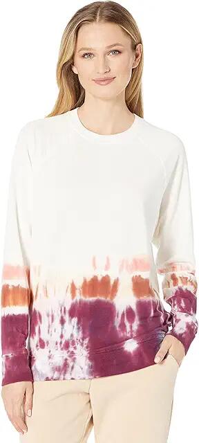 Mod-o-doc Tie-Dye Cotton Modal Spandex Terry Long Sleeve Slouchy Sweatshirt (Platinum) Women's Clothing Cover