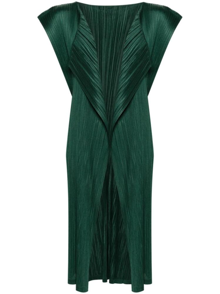 Pleats Please Issey Miyake plissé midi vest - Green Cover