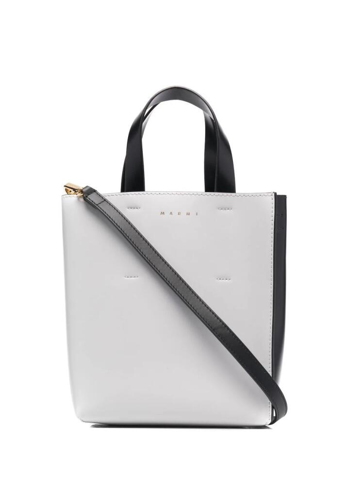 Marni two-tone leather tote bag - Grey Cover