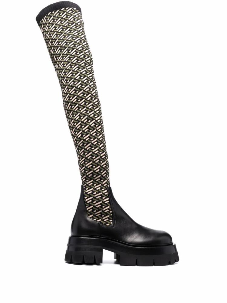 Versace multi-panel ridged-sole boots - Black Cover