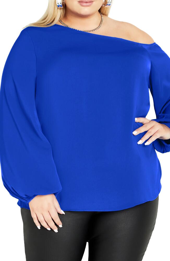 City Chic Twyla One-Shoulder Top in Ultra Blue Cover