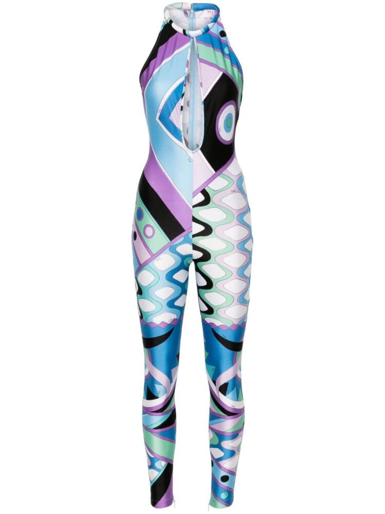 PUCCI Iride-print sleeveless jumpsuit - Blue Cover