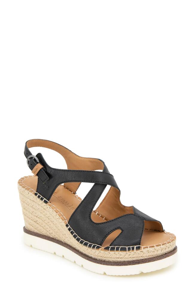 GENTLE SOULS BY KENNETH COLE Elise Slingback Espadrille Platform Wedge Sandal in Black Leather Cover