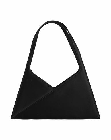 Mm6 Maison Margiela Woman Handbag Black Cotton, Polyester, Cow leather Cover