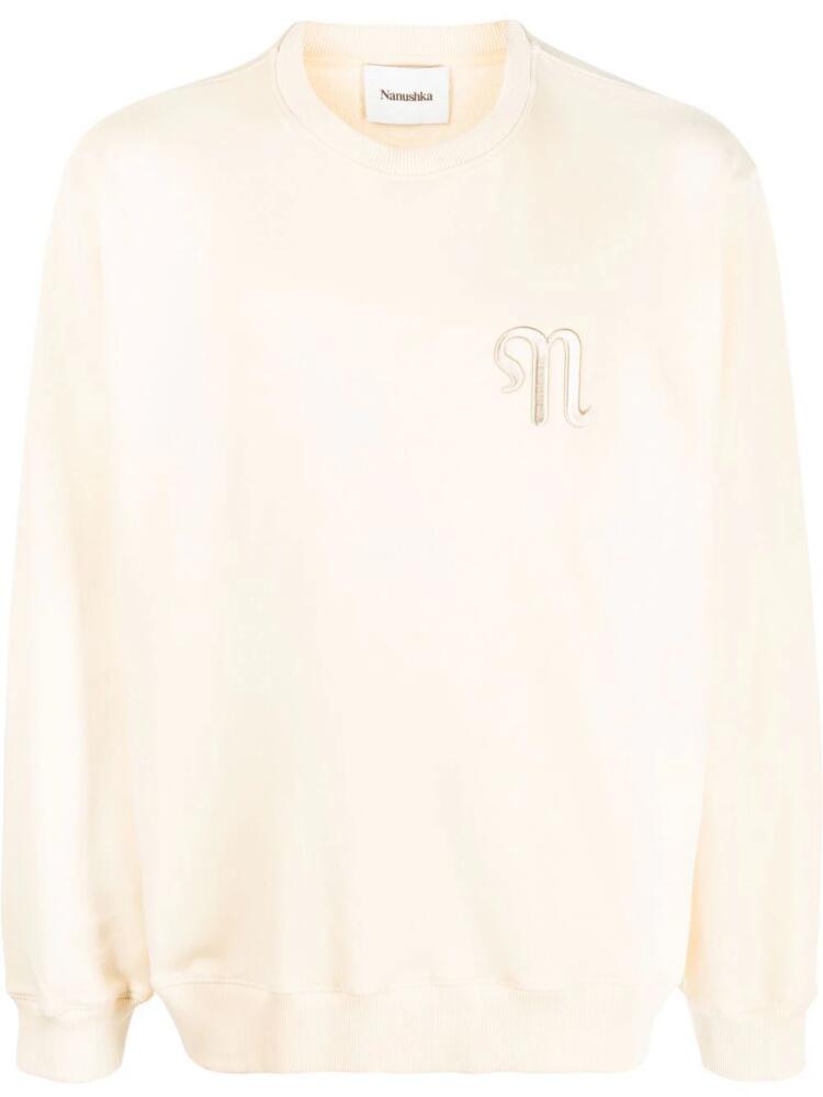 Nanushka embroidered-logo sweatshirt - Neutrals Cover