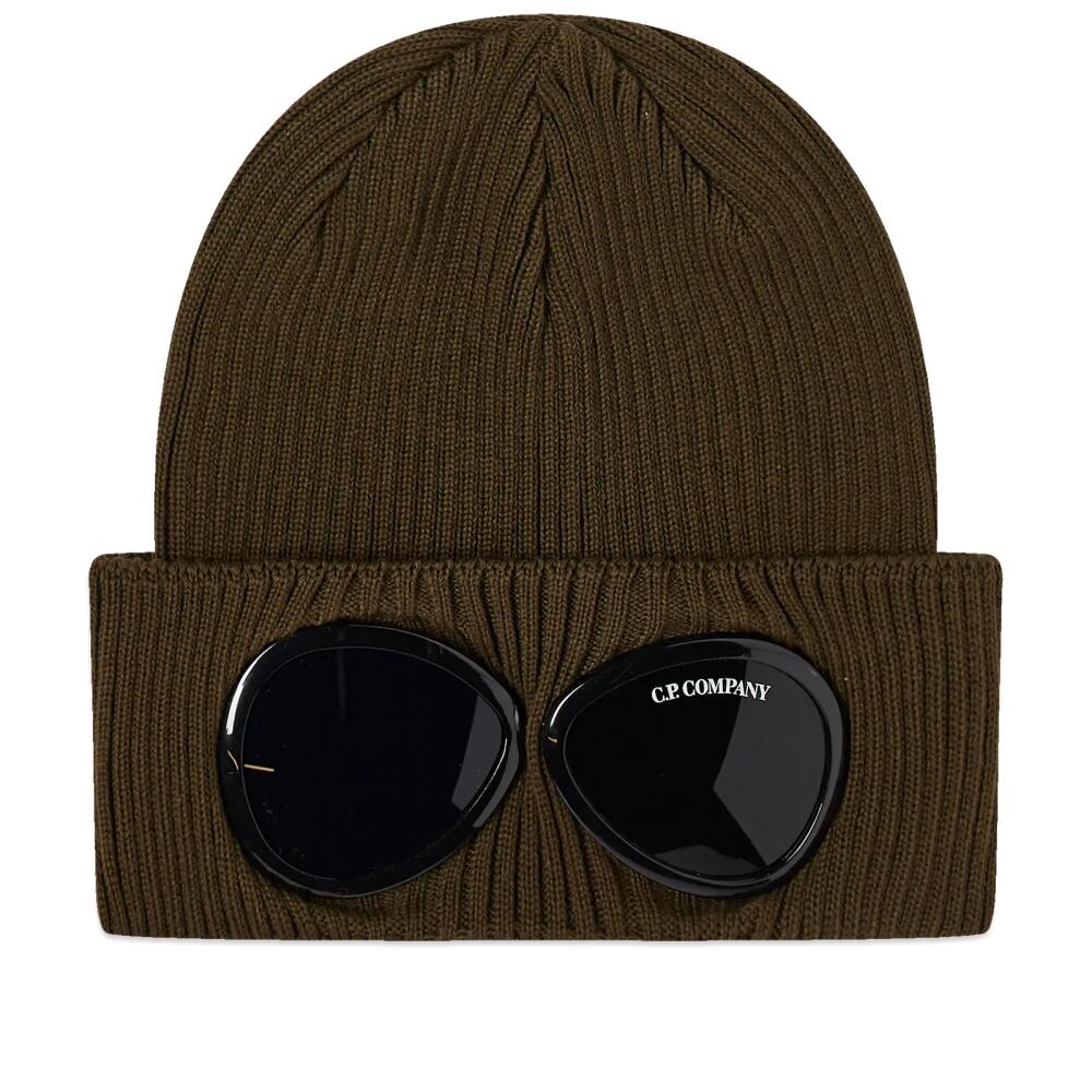 C.P. Company Men's Cotton Goggle Beanie in Ivy Green Cover