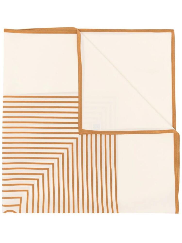 TOTEME monogram-print silk scarf - Neutrals Cover