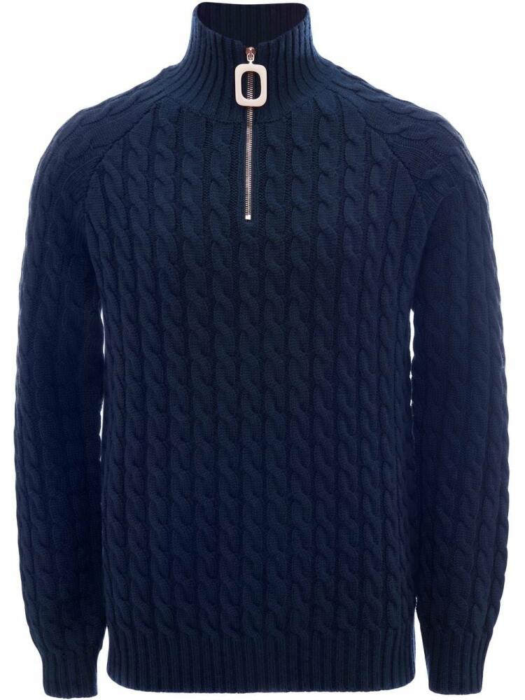 JW Anderson Henley cable-knit jumper - Blue Cover