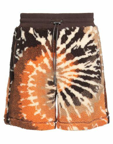 Amiri Man Shorts & Bermuda Shorts Brown Acrylic, Polyester, Ovine leather Cover