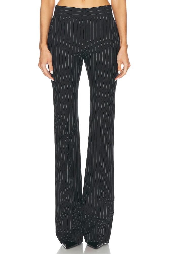 Alexander McQueen Pinstripe Straight Leg Pant in Black Cover