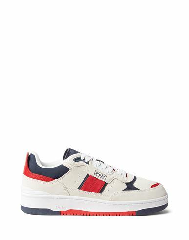 Polo Ralph Lauren Man Sneakers Blue Soft Leather, Textile fibers Cover