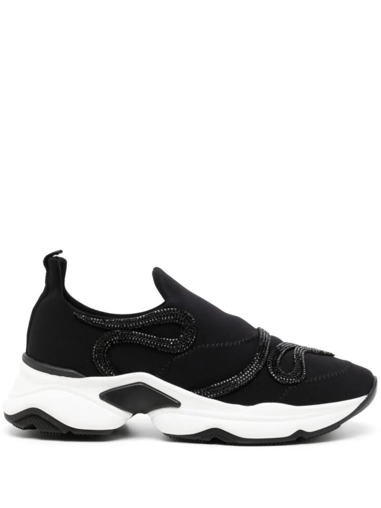 René Caovilla snake-detail slip-on sneakers - Black Cover