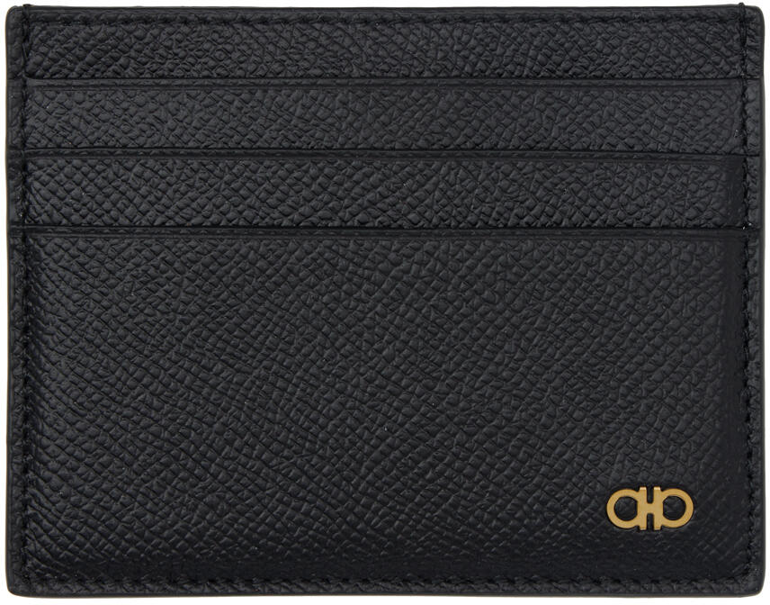 Ferragamo Black Gancini Card Holder Cover