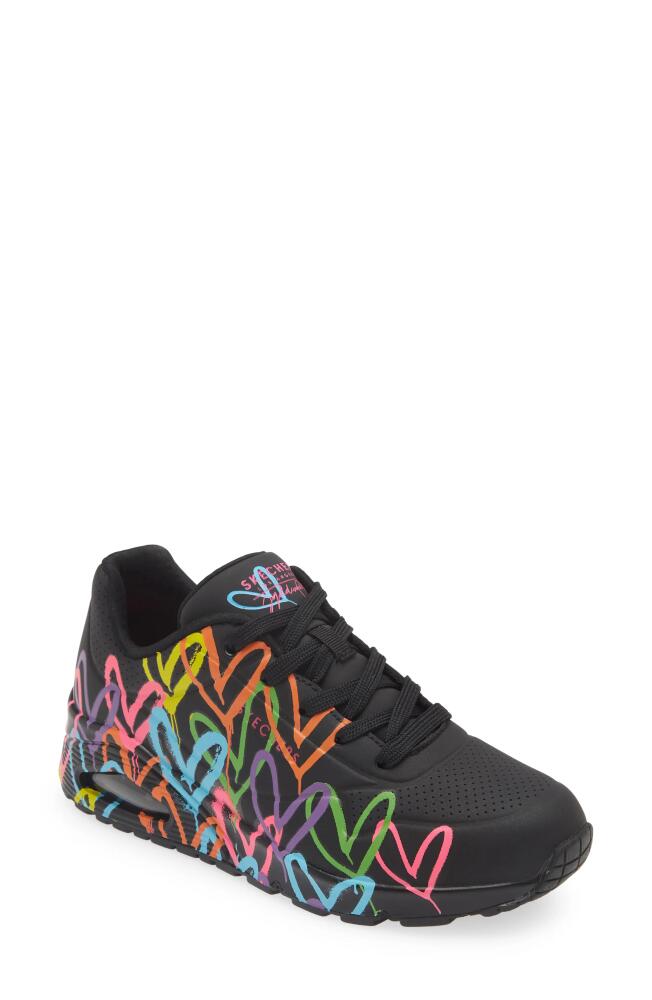 SKECHERS Uno Highlight Love Sneaker in Black/Multi Cover