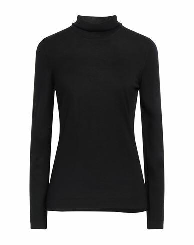 Goes Botanical Woman Turtleneck Black Merino Wool Cover