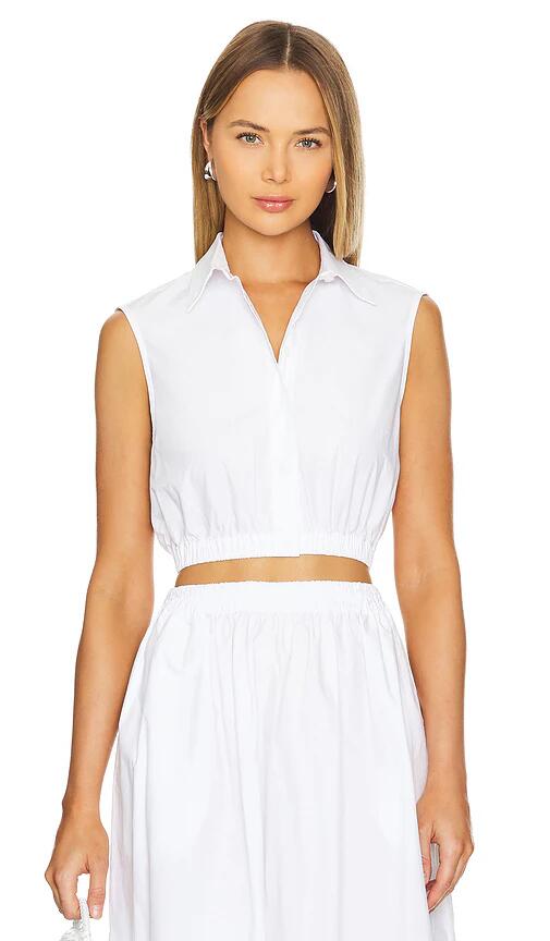 AEXAE Button Up Top in White Cover