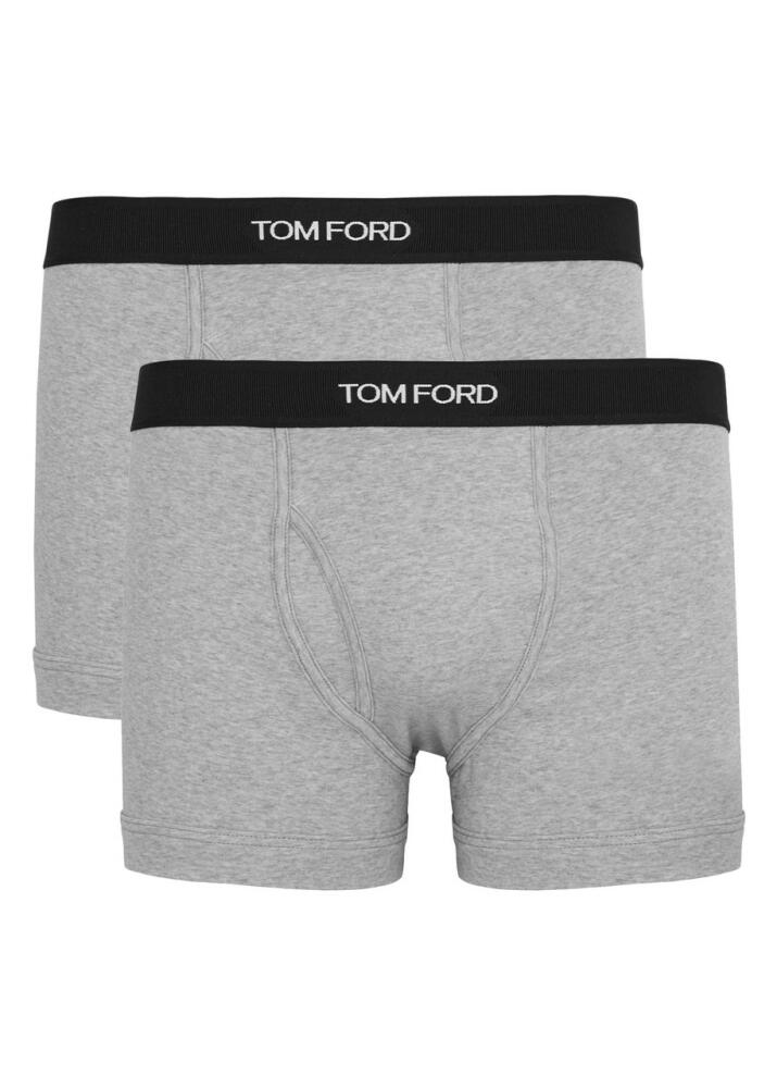 Tom Ford Logo Stretch-cotton Boxer Briefs - set of two - Grey Cover