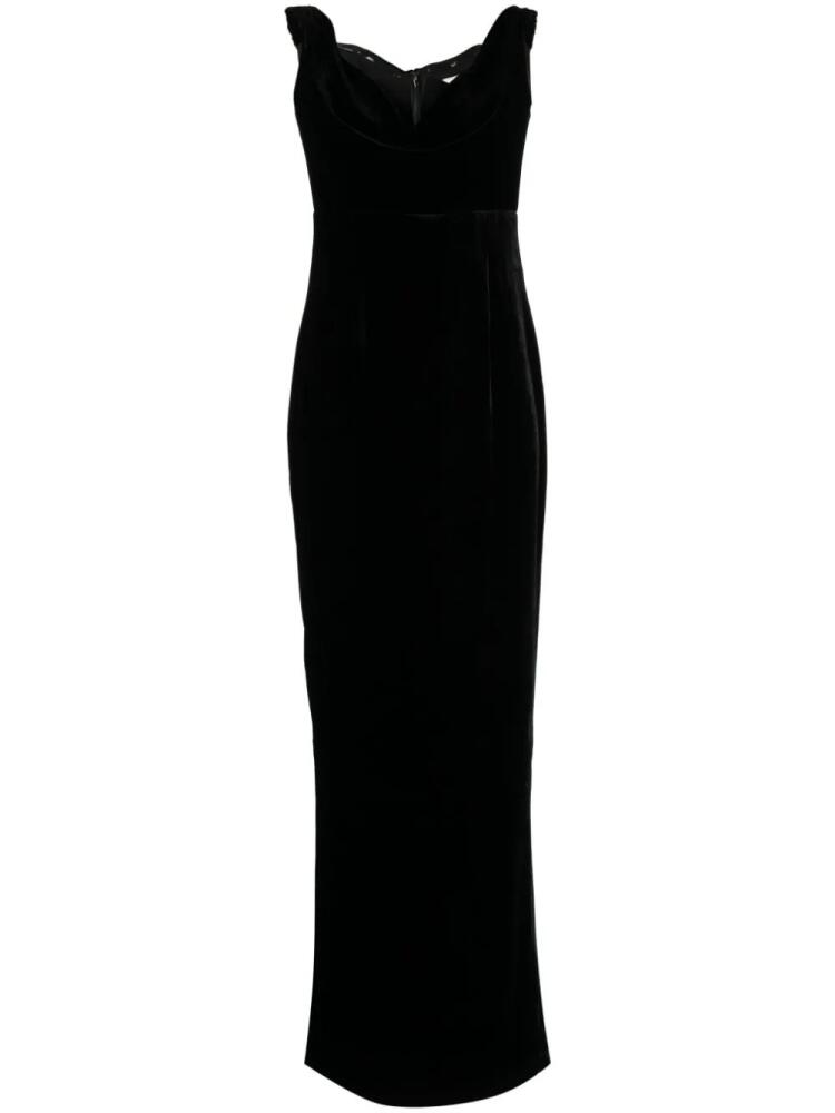 Roland Mouret off-shoulder velvet maxi dress - Black Cover